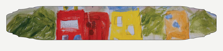 children's painting of a city